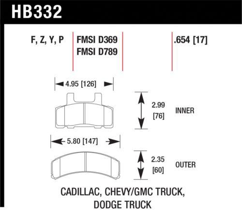Hawk performance hb332p.654 disc brake pad