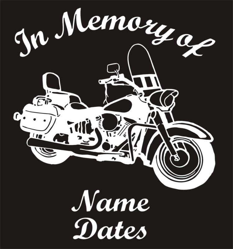 In memory of vinyl decal motorcycle harley indian biker window sticker