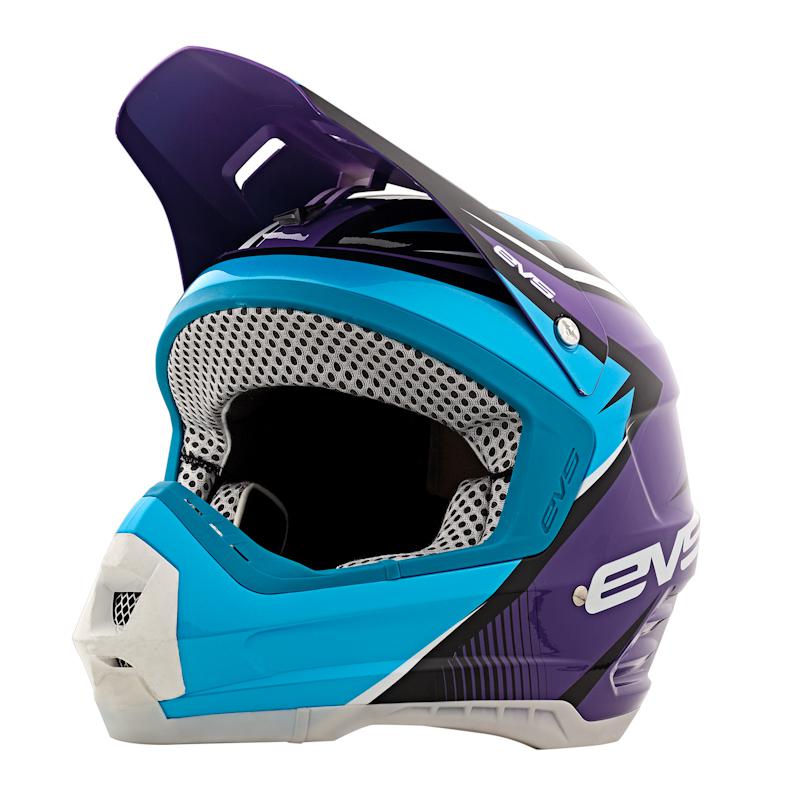 New evs vortek t5 gp purple / blue mx / atv helmet