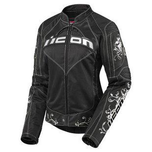 New women's icon contra speed queen black motorcycle jacket size: md-xl
