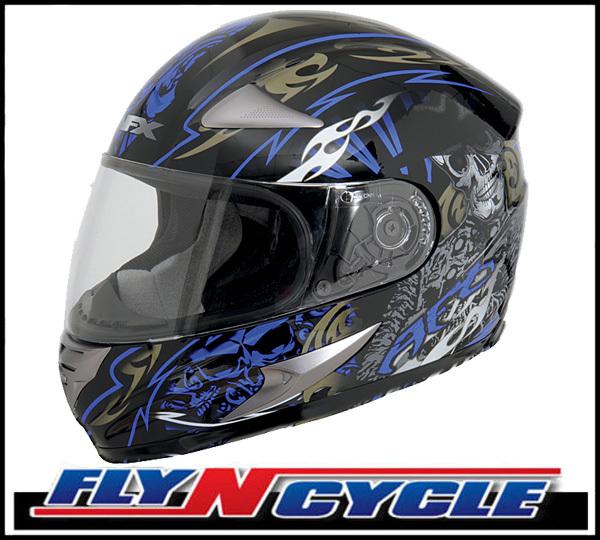 Afx fx-90 blue shade large full face motorcycle helmet dot ece
