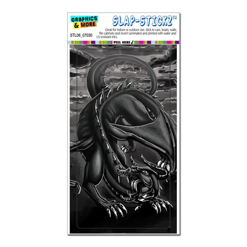Dragon black gray grey - fantasy - slap-stickz™ car window locker bumper sticker