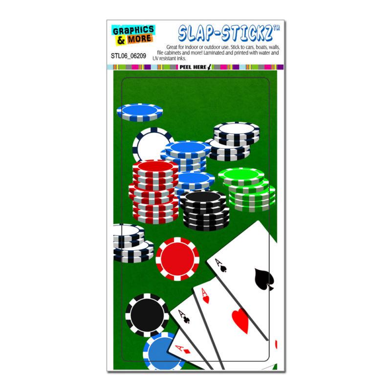 Poker aces - cards chips gambling - slap-stickz™ window locker bumper sticker