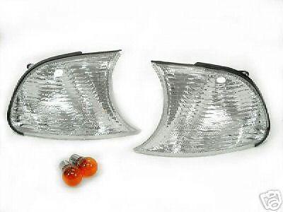 99-01 bmw e46 2dr coupe/convertible euro clear chrome corner lights signal lamps