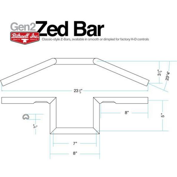 Sell Biltwell Inc. Black Dimpled Zed Handlebars ZBars Bobber Harley