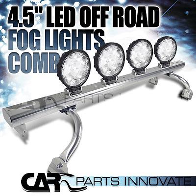 4pc 6-led driving fog light 4.5" round work lamp+wiring+switch+harness+bar rack