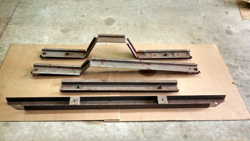 66-77 early ford bronco floor channels, new, 4 pieces, sheet metal, floor, nr