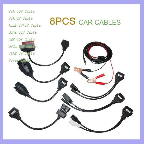 8pcs adapter car cables set for autocom cdp pro cdp+ plus diagnostic interface