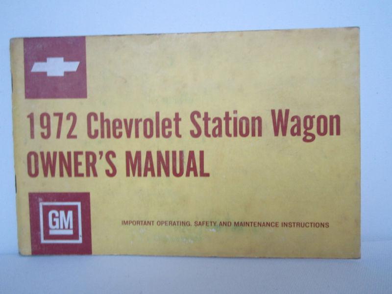 Chevrolet station wagon owners manual 1972