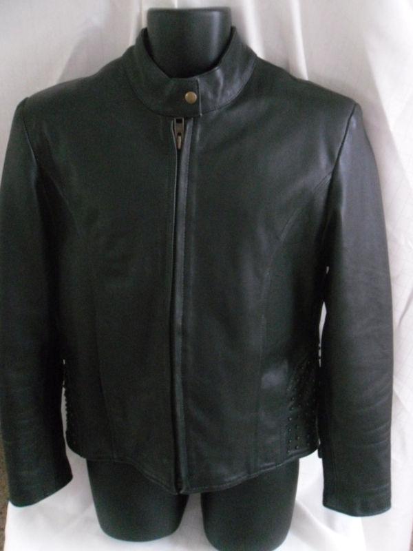 Women's black leather jacket