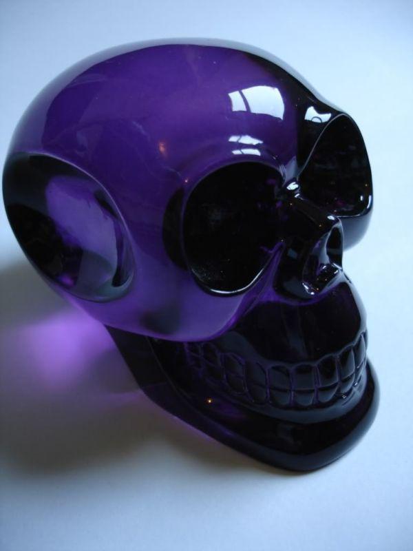Big purple crystal skull human head cranium shift knob hot rod project shifter