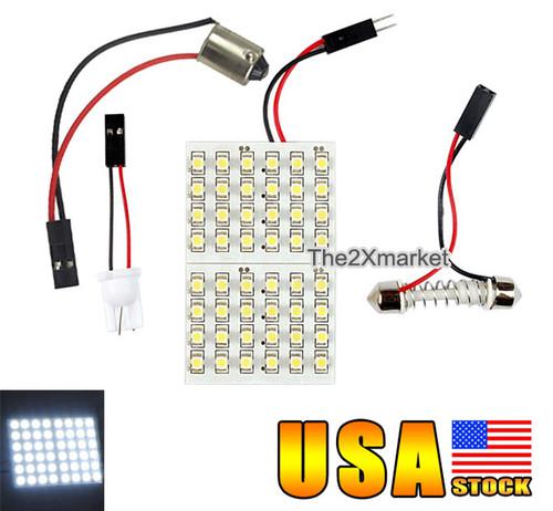 Us ship new t10 w5w 168 48smd led light panel bulb 3528 ba9s dome side wedge car