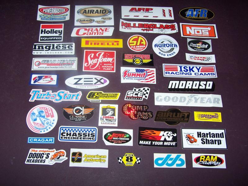  lot of over 50 tool box size hot rod and racing company stickers 