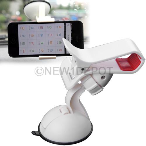 360° white car extensible suction cup mount holder bracket clip for iphone ipod
