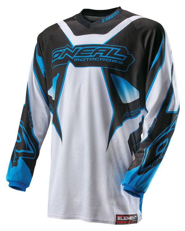 O'neal oneal element white mens small-2xl dirt bike jersey off-road motocross mx