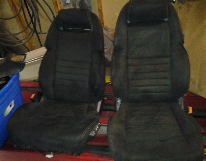 90-96 nissan 300zx black suede seats with red stitching