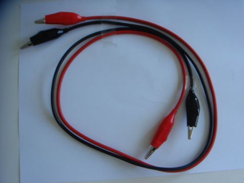 2 pcs - jumper wires 12awg w/alligator clips @30&#034; red &amp; black