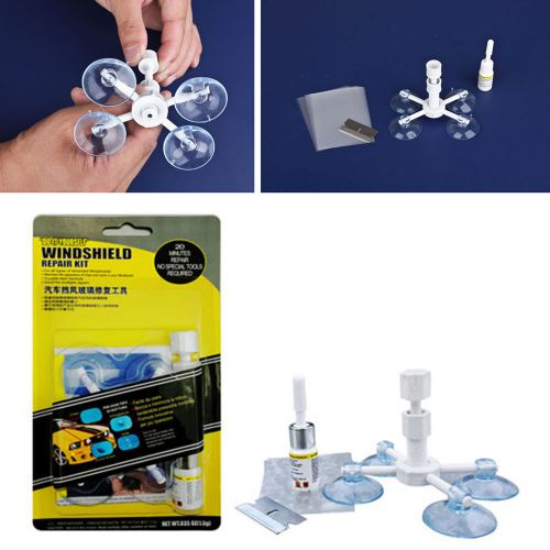 Car windscreen glass repair diy glue resin chip crack repairing tool &amp;holder kit