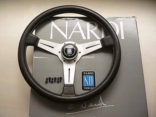 Used nardi leather steering wheel horn button screws 360mm 36cm 14.1&#039; italy