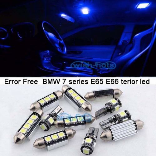 24pcs blue led bulb interior light full kit for 02-08 bmw 7 series e65 e66  m