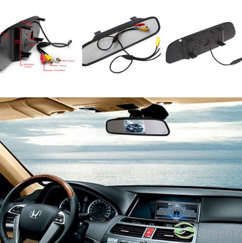 Car reverse parking camera rearview mirror 4.3&#034; tft color hd lcd display monitor