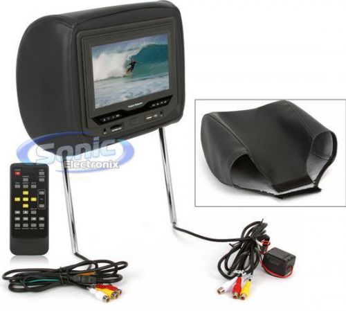 Power acoustik hdvd-73grdk 7&#034; tft-lcd headrest monitor w/ built-in dvd player
