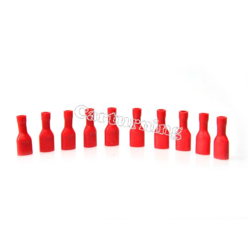 10x red fully insulated spade electrical crimp connectors- mixed male &amp; female