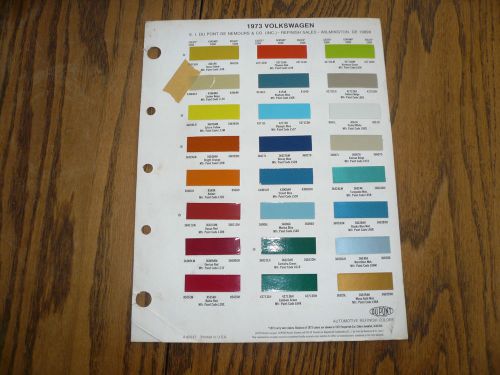 1973 vw dupont color chip paint sample - vintage