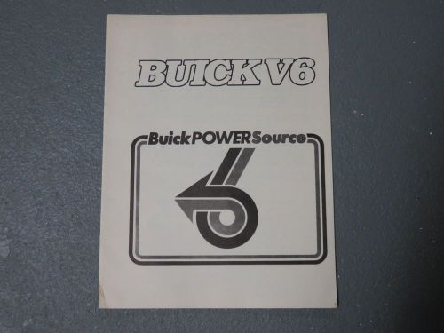 Buick v6  power source booklet grand national turbo regal stage 2
