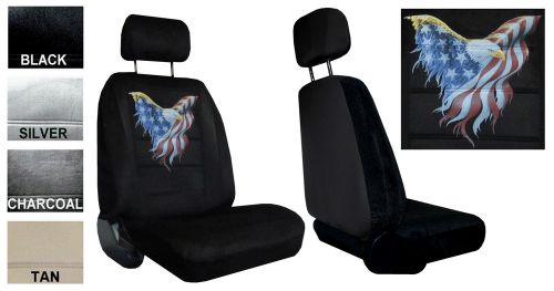 Bald eagle american flag 2 low back bucket car truck suv new seat covers pp 3a