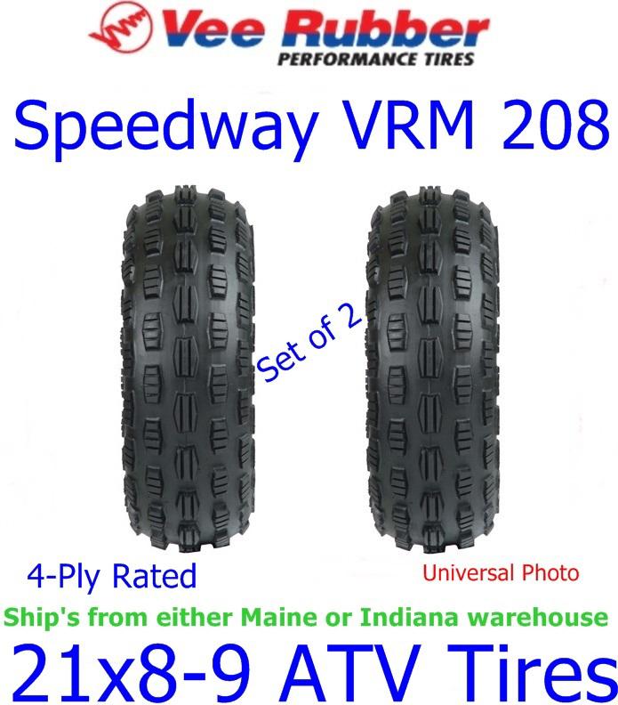 21 8 9  vee rubber speedway, vrm 208, 4-ply, atv tires, set of 2