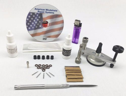Windshield repair kit auto glass repair system rock chip kit (essentials)