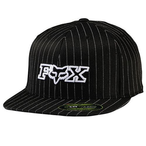 Fox racing protocol fitted hat black pinstripe/white