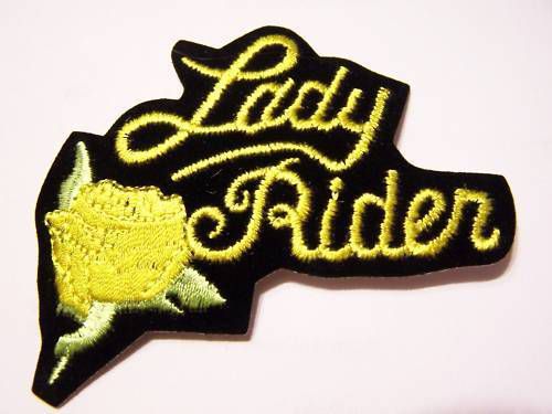 #0138 s motorcycle vest patch lady rider yellow rose for the lady rider / biker