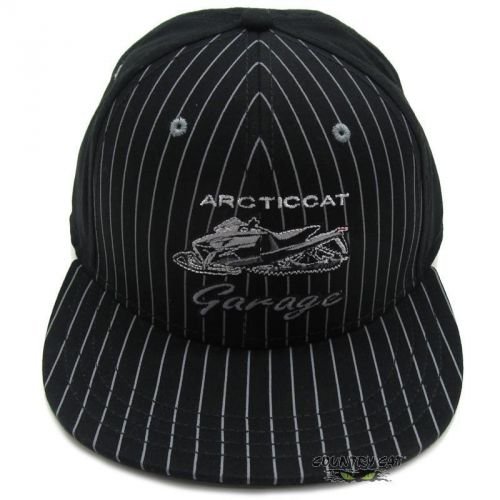 Arctic cat garage pinstripe flat brim bill cap hat - black - 5249-62_