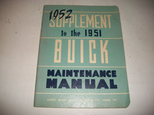 1952 buick shop service repair maintenance manual supplement