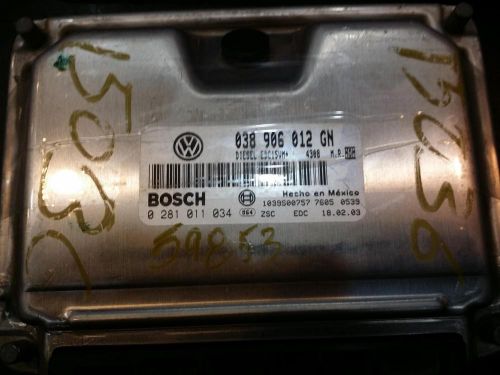 Volkswagen jetta engine brain box electronic control module; 1.9l (turbo diese