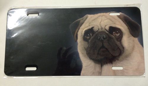 Pug dog lover airbrush car front license plate sign cover