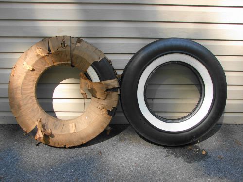 50s vintage nos u.s. royal master air ride 7.60-15 wide white wall tires