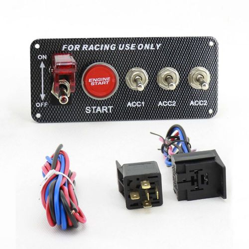 12v push button engine start toggle switch fit for racing car ignition led panel