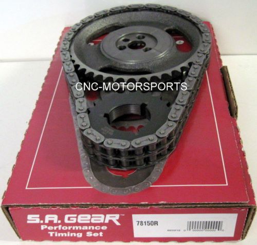 Sbc sb chevy 350 oe roller cam .250 double roller timing chain 3 keyway sa gear