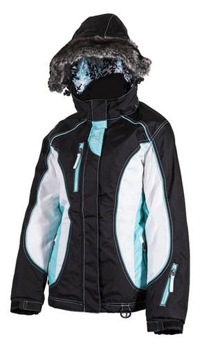 Divas snow gear ladies divine ii snowmobile jacket - black/aqua (5xl / 5x-large)