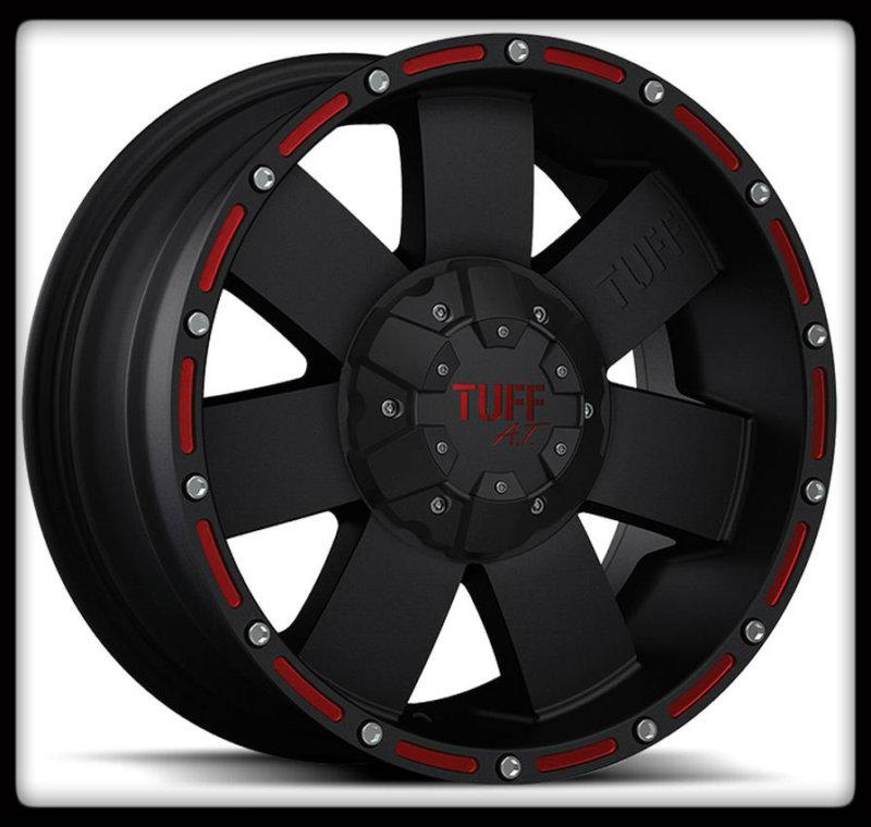 16" x 8" tuff t02 black rims w/ 235/75/16 toyo open country a/t wheels tires