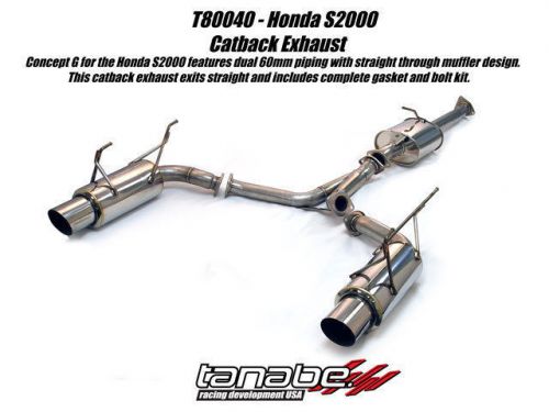 Tanabe t80040 concept g dual muffler exhaust system for 2000-05 honda s2000