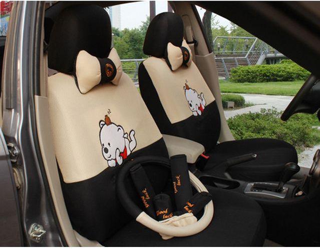 New - lovely fashion happy bear automotive safety seat cover-18pc