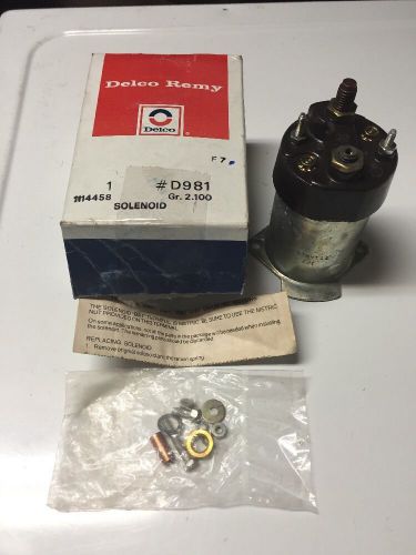 Nos delco remy starter solenoid # d981 gr. 2.100 new in the delco remy box