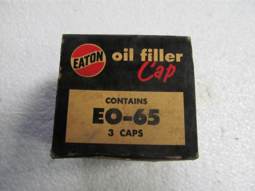 (3) vintage eaton oil filler caps, #eo-65, fits chevrolet 1937-48.