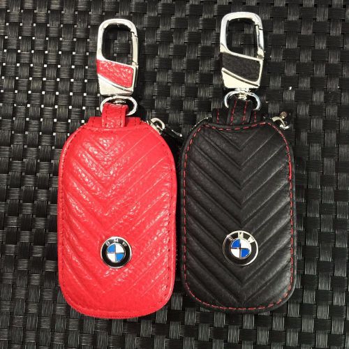 100% genuine leather car key holder key chain ring case bag for bmw series
