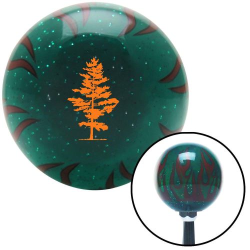 Orange evergreen tree green flame metal flake shift knob with m16 x 1.5