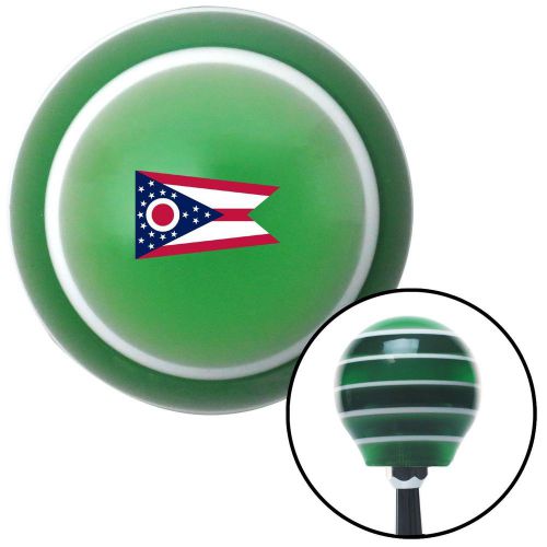 Ohio green stripe shift knob with m16 x 1.5 insertlever top hot shift lever